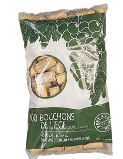 100 Bouchons de liège pour vin supérieur - 45 X 24