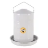 Abreuvoir métal en époxy gris clair 5L