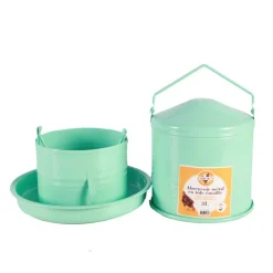 Abreuvoir métal en époxy vert d’eau 3L