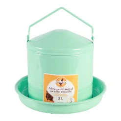 Abreuvoir métal en époxy vert d’eau 3L