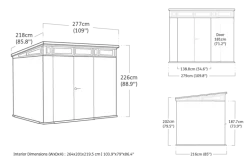 Abri de jardin Cortina 97 - 6 m² résine gris aspect bois