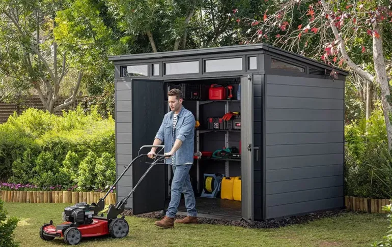 Abri de jardin Cortina 97 - 6 m² résine gris aspect bois