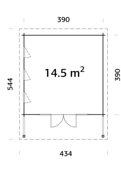 Abri de jardin en bois blanc Caroline 14,50 m²