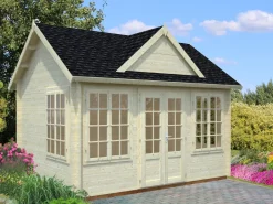 Abri de jardin en bois blanc Claudia 11,50 m²