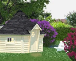 Abri de jardin en bois blanc Grill finlandais eva 11,40 m²