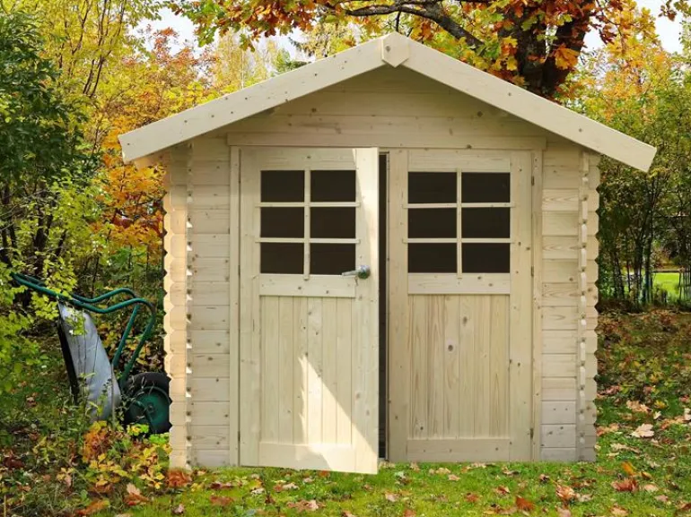 Abri de jardin en bois blanc Lannion 8,88 m²