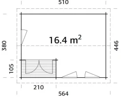 Abri de jardin en bois blanc Susanna 16,40 m²