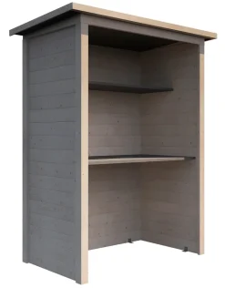 Abri Nux en madriers de 19mm avec 2 étagères et armoire
