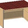 Abri prairie simple pente 3,18x4,18 m bardage/bac acier bdx