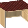 Abri prairie simple pente 4,18x4,18 m bardage/bac acier bdx