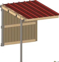 Abri prairie simple pente 2,20x3,18 m bardage/bac acier bdx