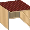 Abri prairie simple pente 4,18x3,18 m bardage/bac acier bdx