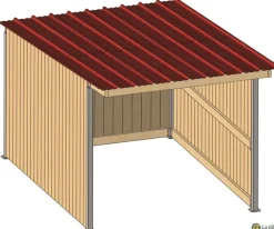 Abri prairie simple pente 4,18x3,18 m bardage/bac acier bdx
