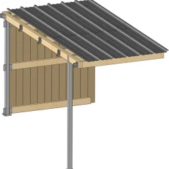 Abri prairie simple pente 2,20x4,18 m clin/bac acier gris