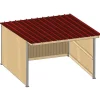 Abri prairie simple pente 4,18x4,18 m clin/bac acier bdx
