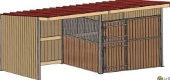 Abri prairie simple pente 4,18x3,18 m clin/bac acier gris