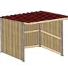 Abri prairie simple pente 3,18x3,18 m clin/bac acier bdx