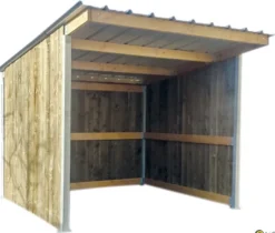 Abri prairie simple pente 3,18x3,18 m douglas/bac acier gris