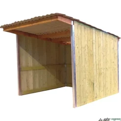 Abri prairie simple pente 3,18x3,18 m douglas/bac acier bdx
