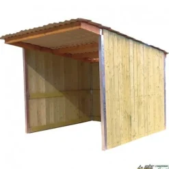 Abri prairie simple pente 3,18x3,18 m Ø19mm bardage douglas