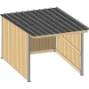 Abri prairie simple pente 4,18x3,18 m planche/bac acier gris