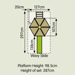 Aire de jeux bois Castlewood toboggan H.295 cm TP TOYS