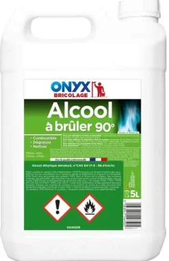 Alcool à brûler 90° bidon de 5L ONYX