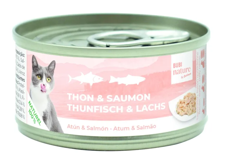 Aliment complémentaire pour chat Bubi Nature thon/saumon 70g