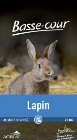 Aliment composé en granulés pour lapin 25kg