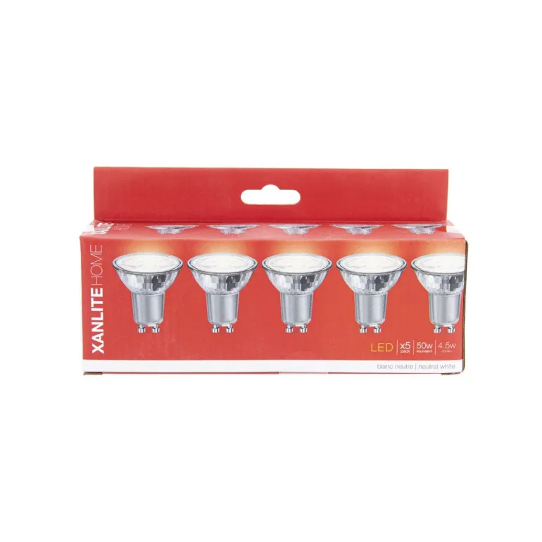 Ampoule LED GU10 345lm 4,8W 2700k blanc neutre x5