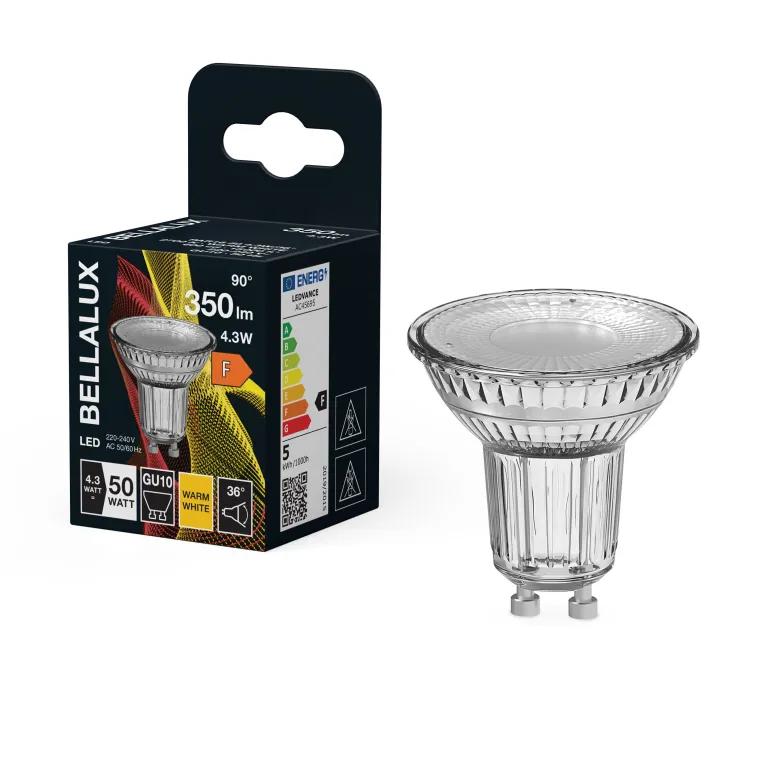 Ampoule Bellalux Led Spot Par16 Verre 4,3W=50 Gu10 Chaud
