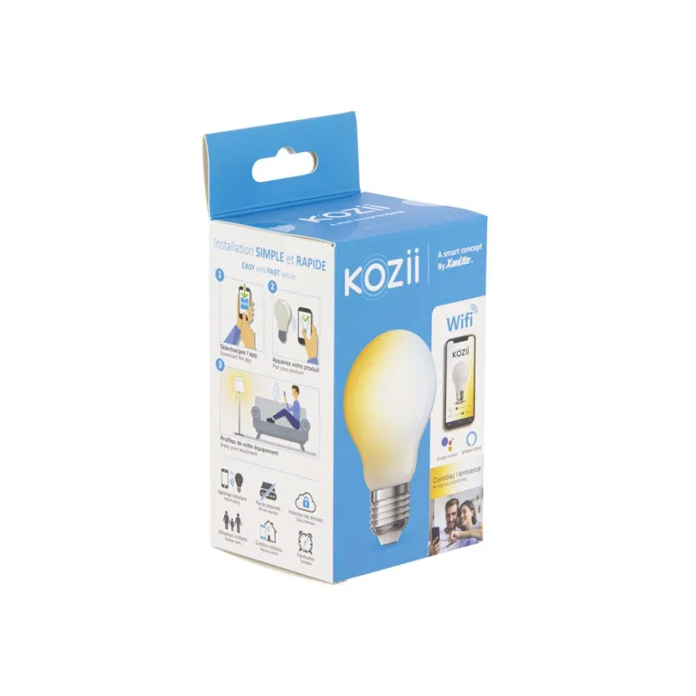 Ampoule filament LED connectée Kozii A60 E27 806lm 7W