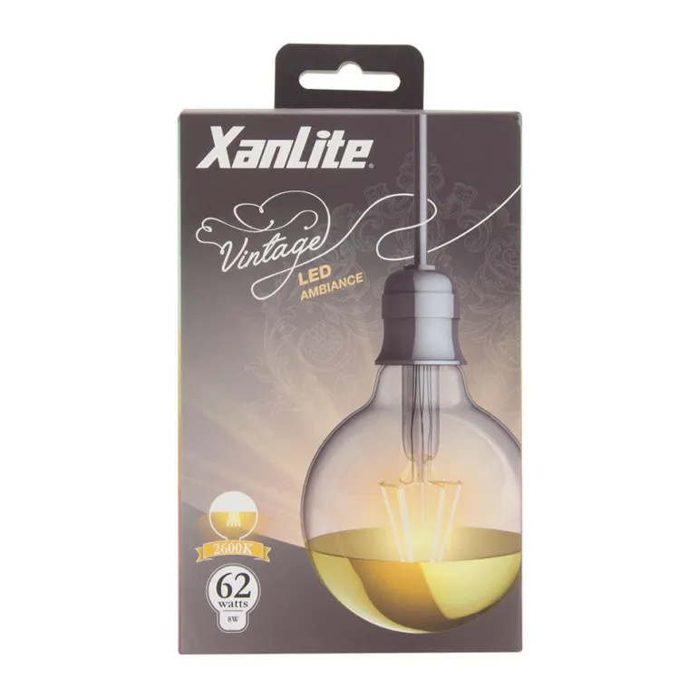 Ampoule filament LED G95 E27 850lm 8W 2700k blanc chaud