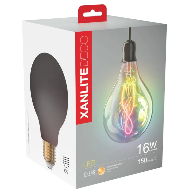 Ampoule filament LED licorne E27 150lm 4W 1800k blanc chaud