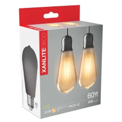 Ampoule fil LED ST64 edison E27 806lm 8W 1800k x2