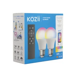 Ampoule LED connectée A60 E27 806lm 9W RVB (x2)+télécommande