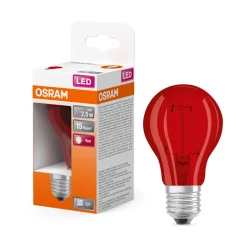 Ampoule Led Standard Verre Rouge Déco 2,5W=15 E27 Chaud