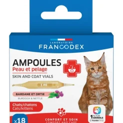 Ampoules spécial peau et pelage pour chat (x18) FRANCODEX