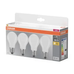 Ampoule standard dépolie 6,5W=60 E27 Blanc chaud (x4)