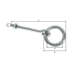 Anneau de fixation zingué avec écrou 130/Ø65 mm