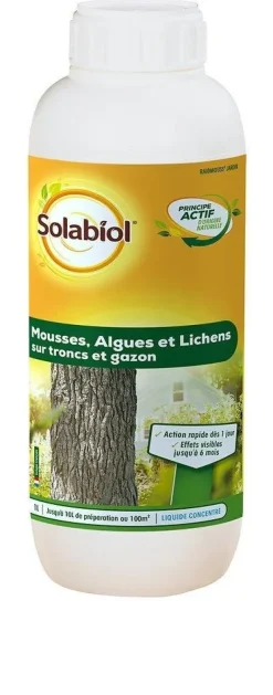 Anti-mousses, algues et lichens sur troncs et gazon 1L