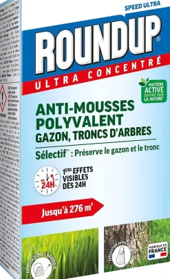Anti-mousses polyvalent gazon et tronc d'arbre 500ml ROUNDUP