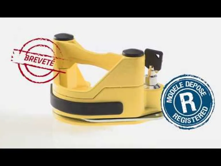 Antivol tête d'attelage permanent jaune