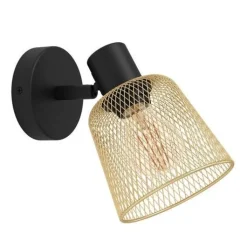 Applique E27 40W Noir et laiton Coslada EGLO