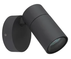 Applique extérieure pivotante en aluminium noir GU10