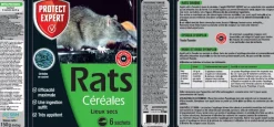 Appât céréales prêt à l'emploi rats 150g PROTECT EXPERT