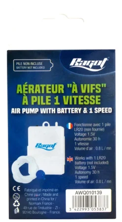 Aérateur à piles spécial vifs 0,8L/min RAGOT