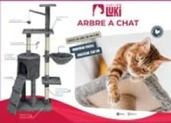 Arbre à chat grande taille anthracite 49x35x138 cm