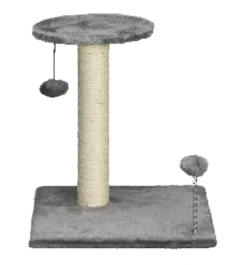 Arbre à chat griffoir arrondi avec jouet intégré anthracite