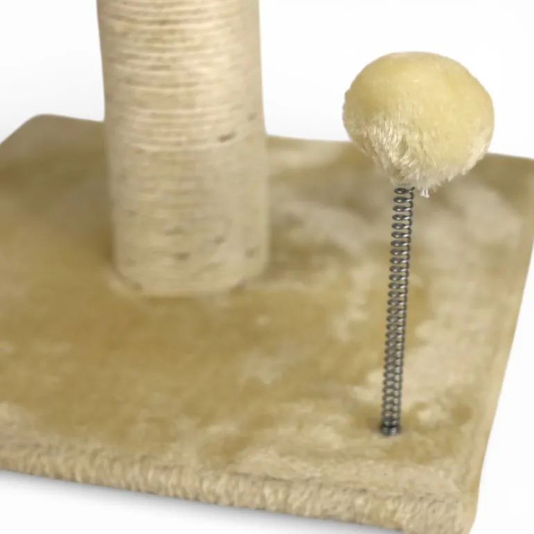 Arbre à chat griffoir avec plateforme & jouet Beige